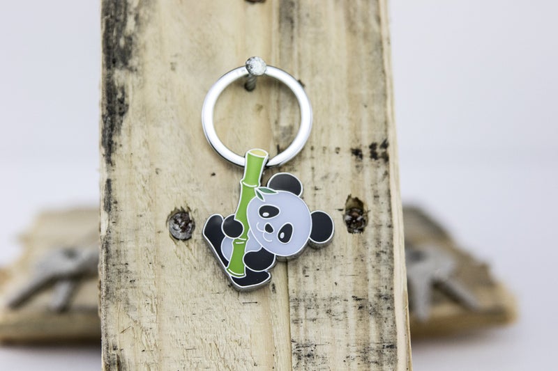TROIKA Bamboo Panda â€“ KR10-03/CH â€“ Keyring â€“ cast Metal/Enamelâ€“ Shiny â€“ Chrome Plated â€“ Multicoloured â€“ TROIKA-Original - Image 3